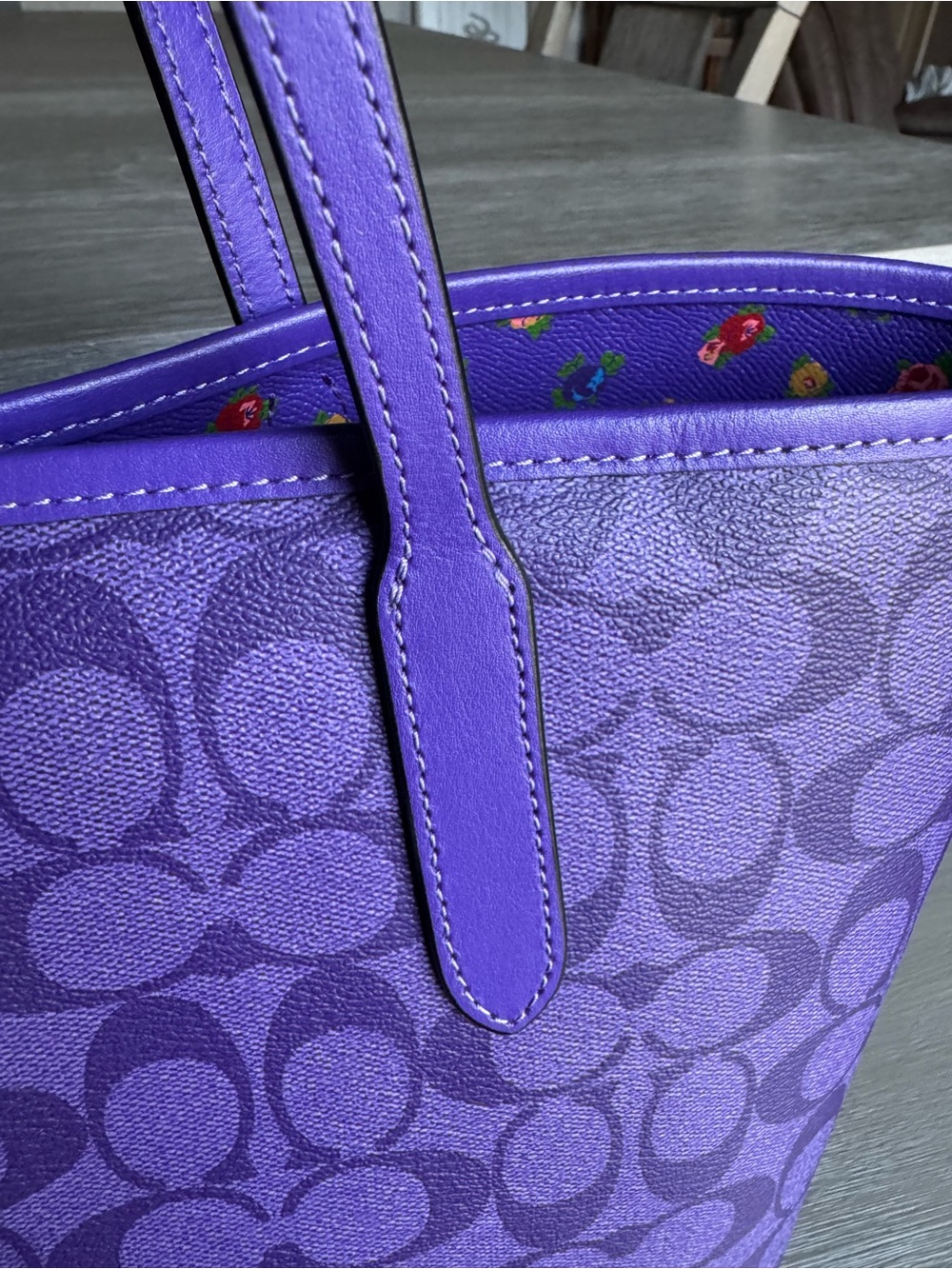 Reversible COACH City Tote PURPLE - RARE & HTF! - Picture 6 of 13
